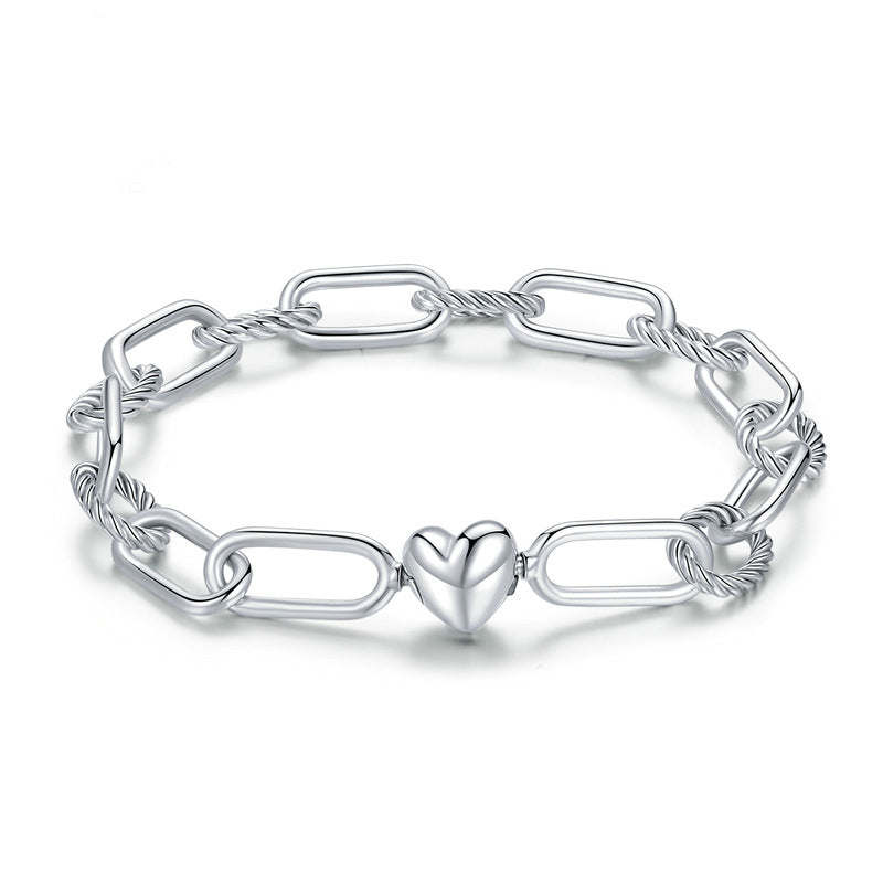 Evecoco Chain Bracelet With Heart Shape
