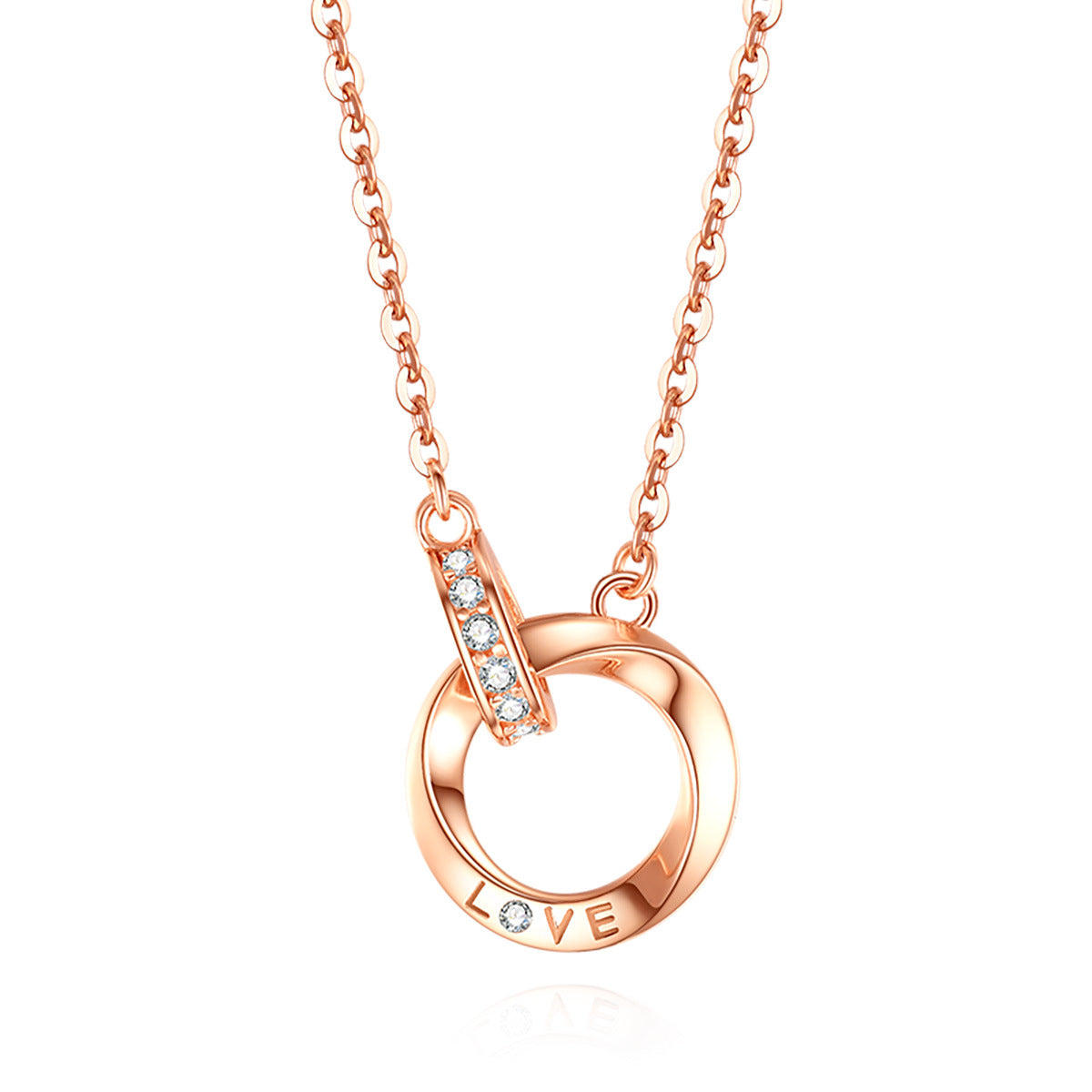 Evecoco Double Circles Necklace With Zircon