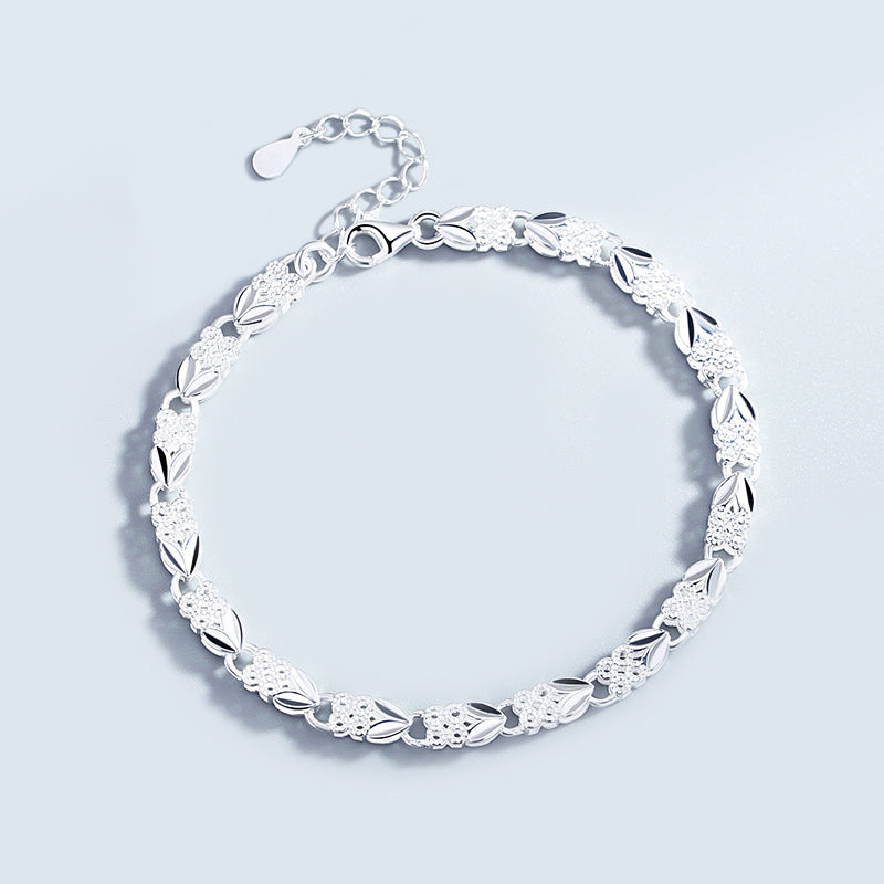 Evecoco Four Leaf Clover Bracelet in 999 Sterling Silver