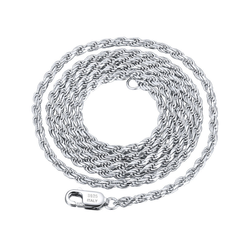 Evecoco Rope Necklace In 925 Sterling Silver