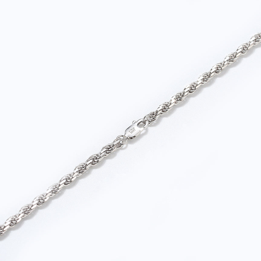 Evecoco Rope Necklace In 925 Sterling Silver