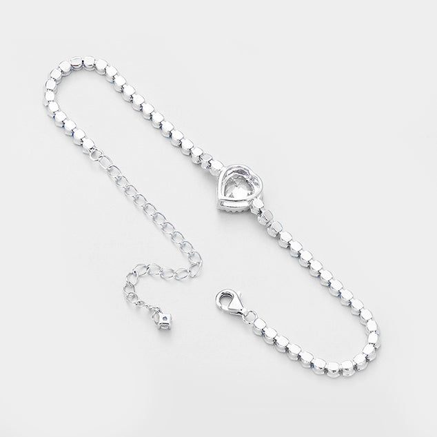 Evecoco Tennis Bracelet With Heart Shape