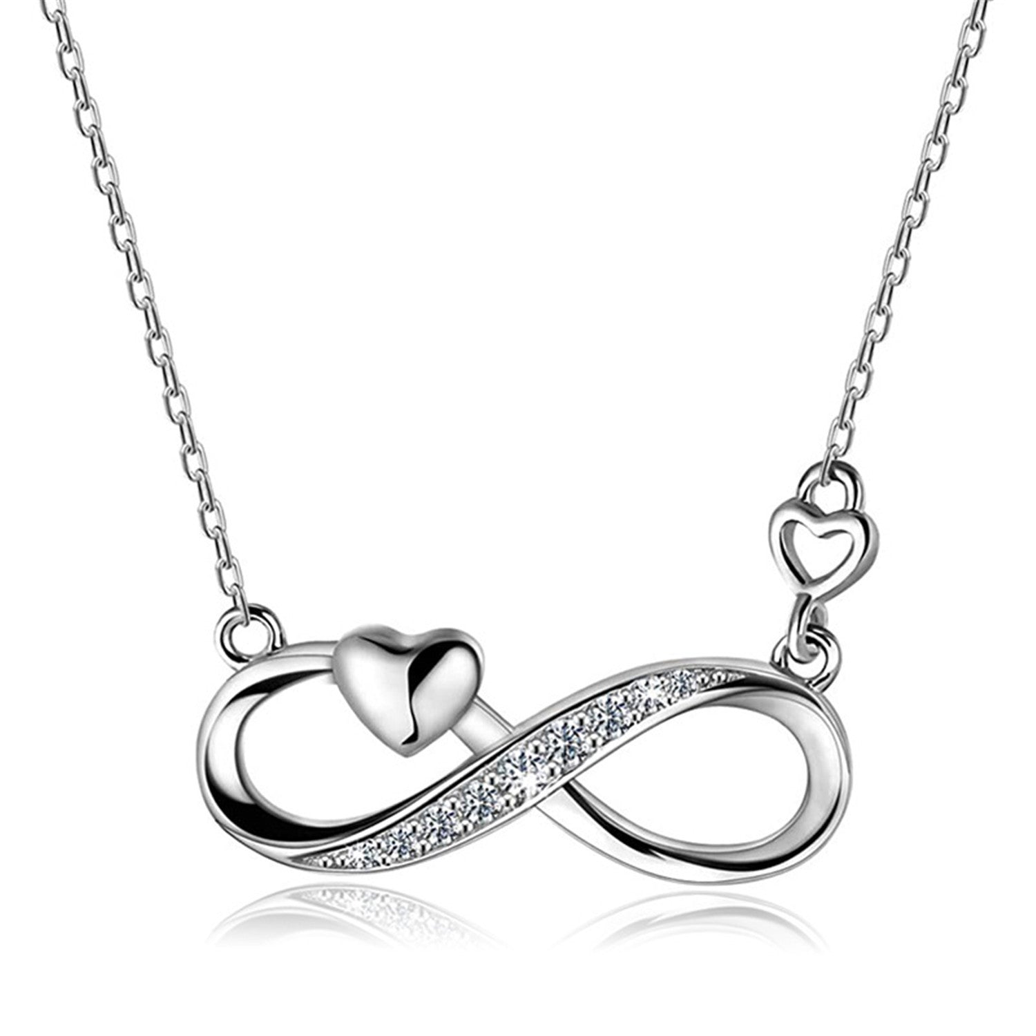 Figure 8 Pendant,Heart Sign,Simple With Cubic Zirconia