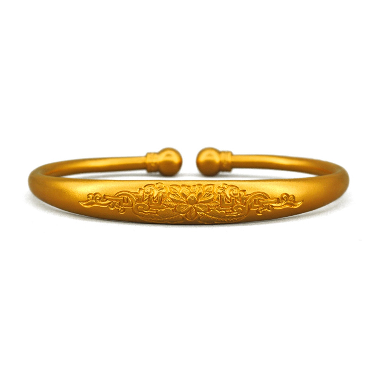 EVECOCO Full Gold Bracelet Hand Forging,Ancient Simple Pattern,40g