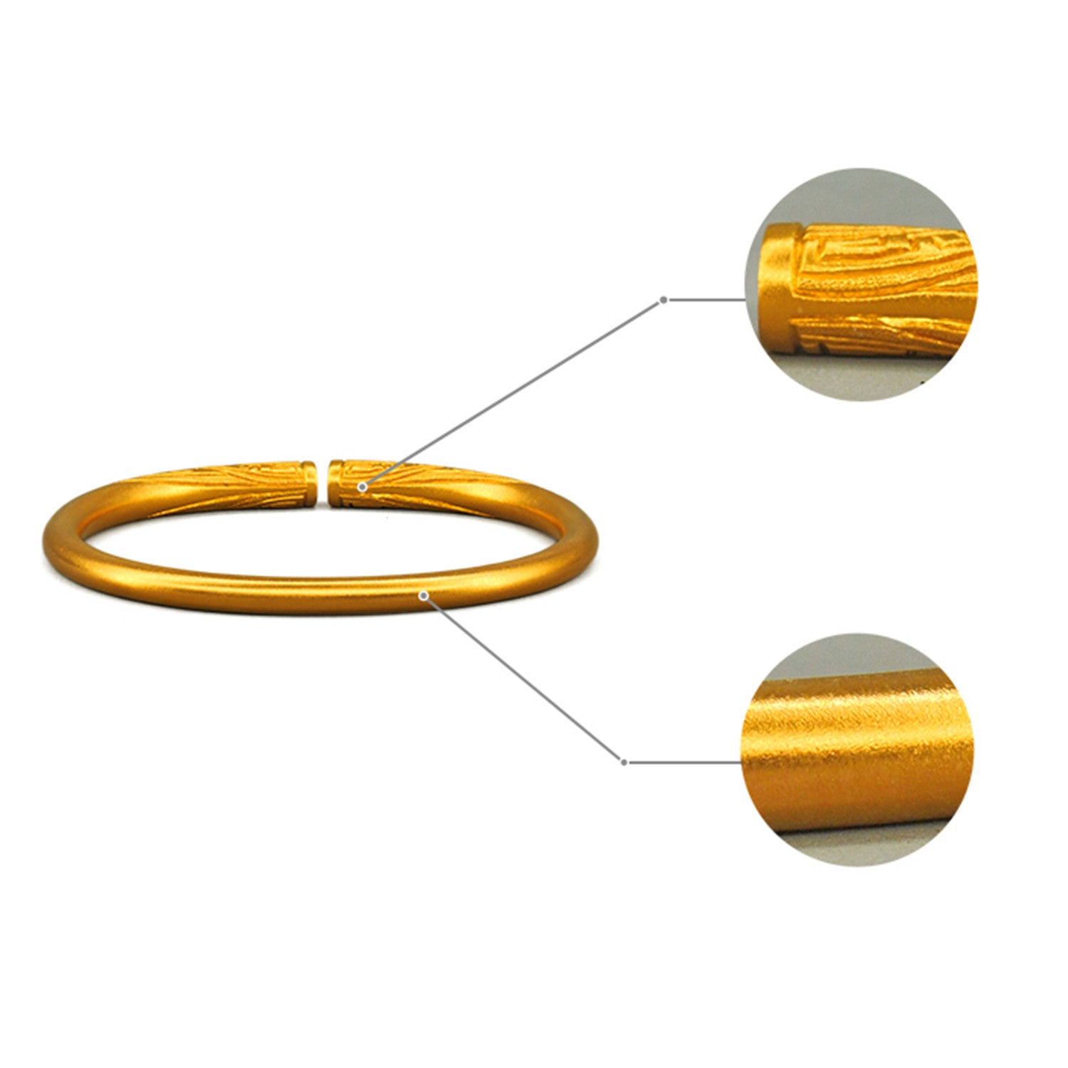 EVECOCO Full Gold Bracelet Hand Forging,Horseshoe Shape,45g