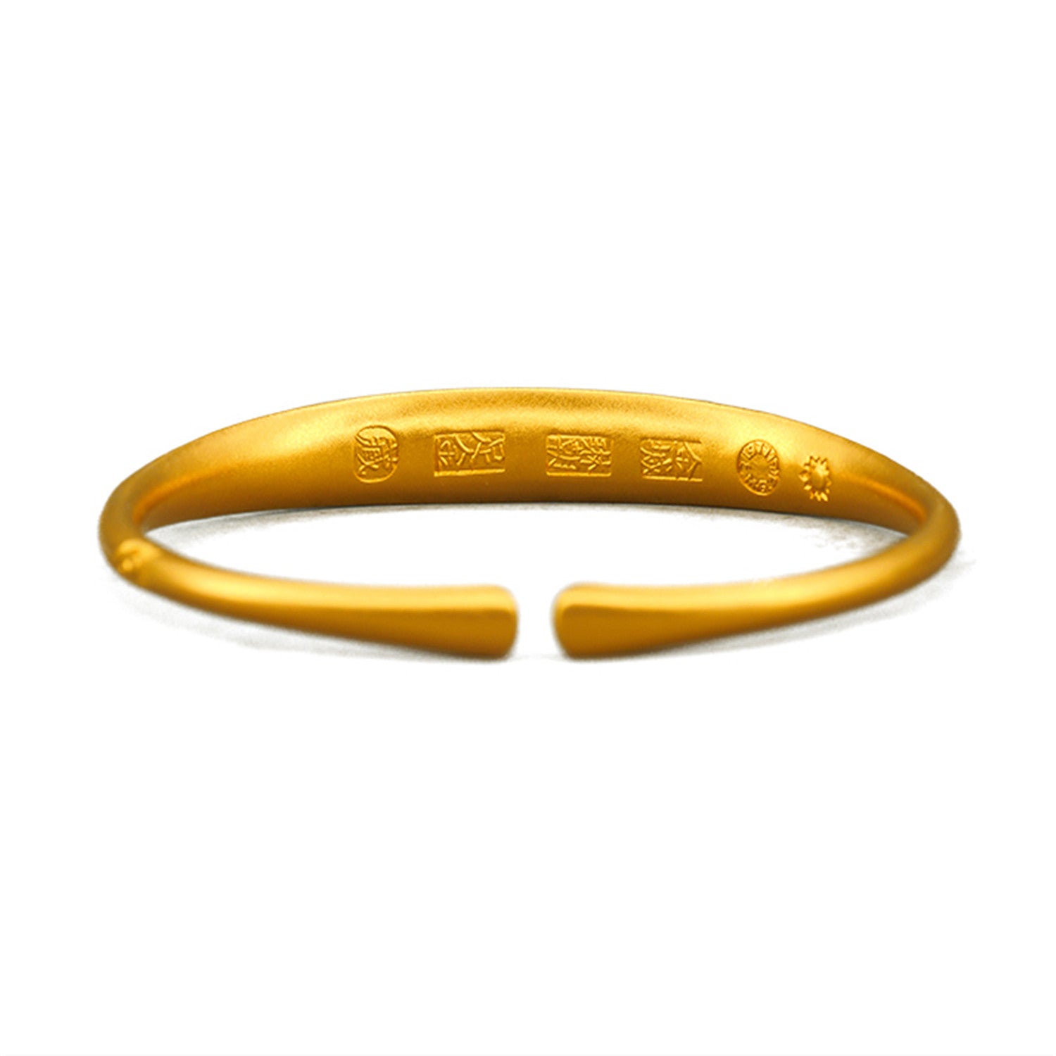 EVECOCO Full Gold Bracelet Hand Forging,Peach Blossom Pattern For Couples,45g