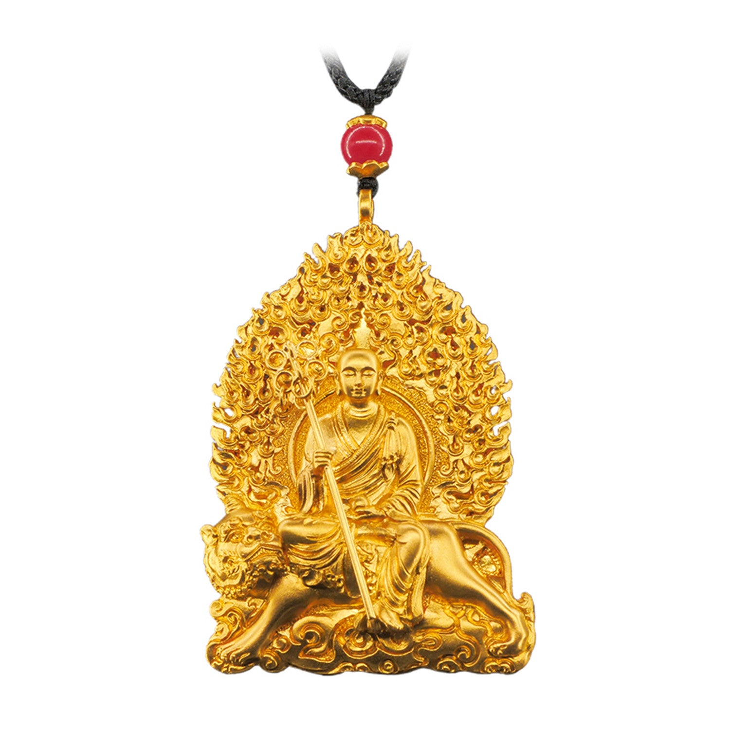 EVECOCO Full Gold Buddha Pendants For Male,Hand Forging,Fine Carving75g