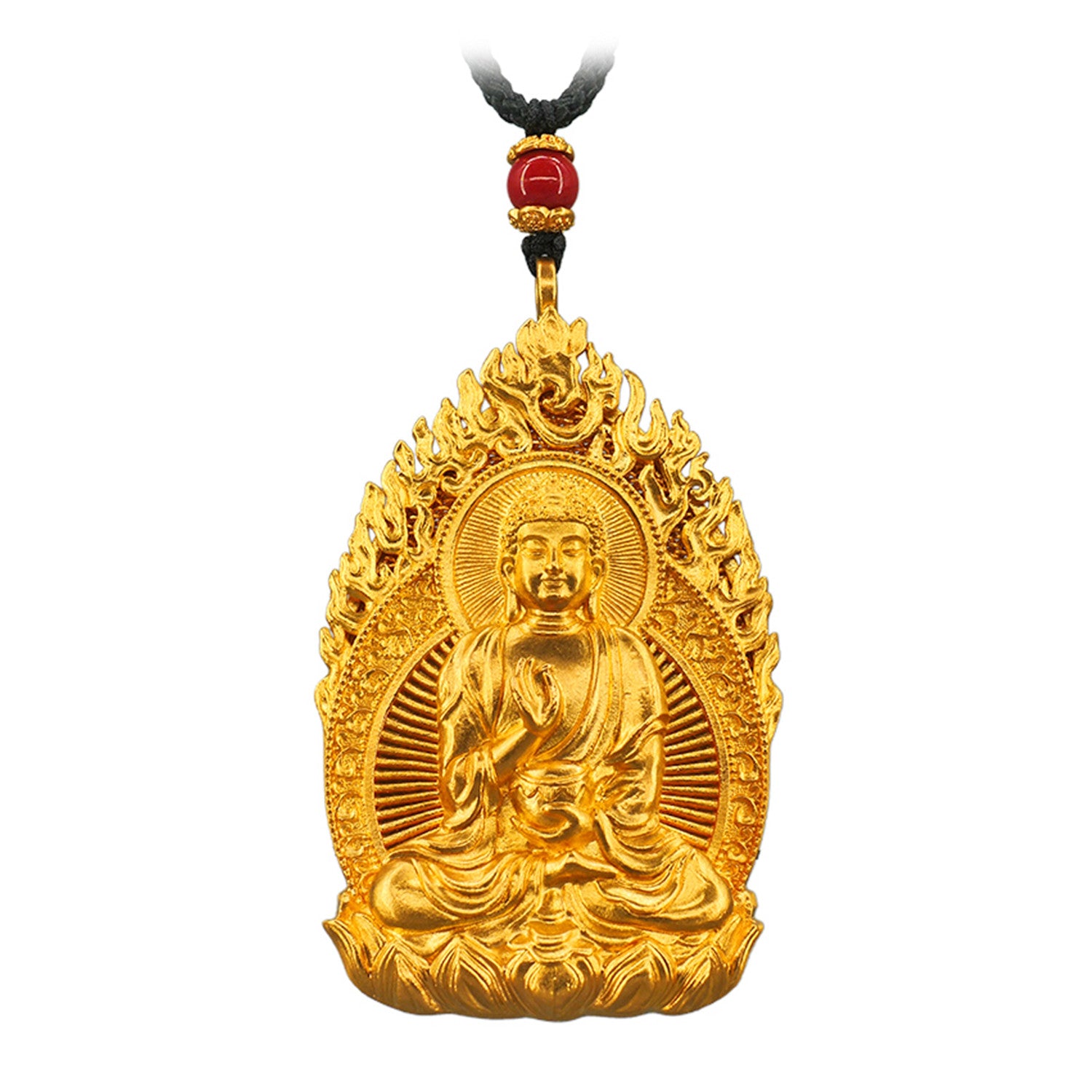 EVECOCO Full Gold Buddha Pendants,Hand Forging,Filigree,Fine Carving 55g