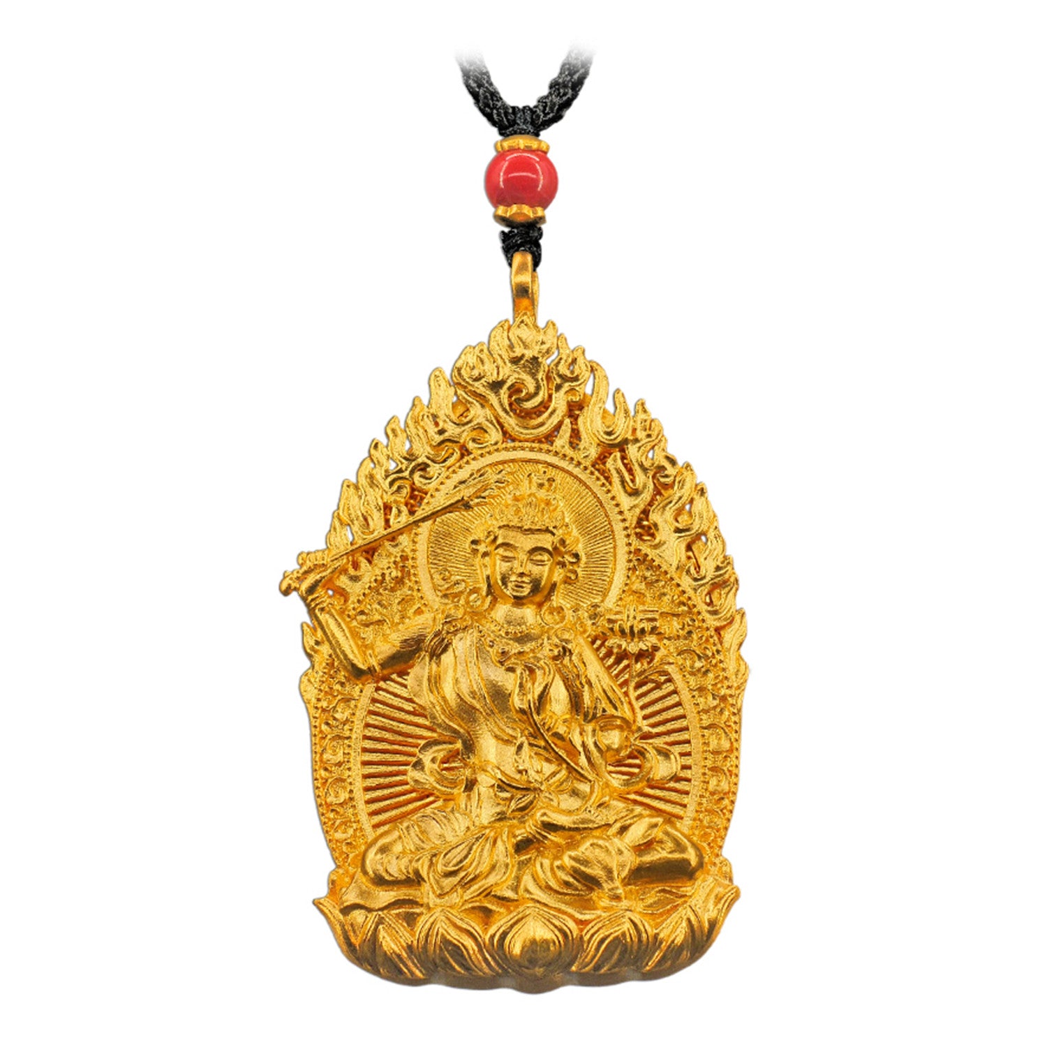 EVECOCO Full Gold Buddha Pendants,Hand Forging,Filigree,Fine Carving 60g