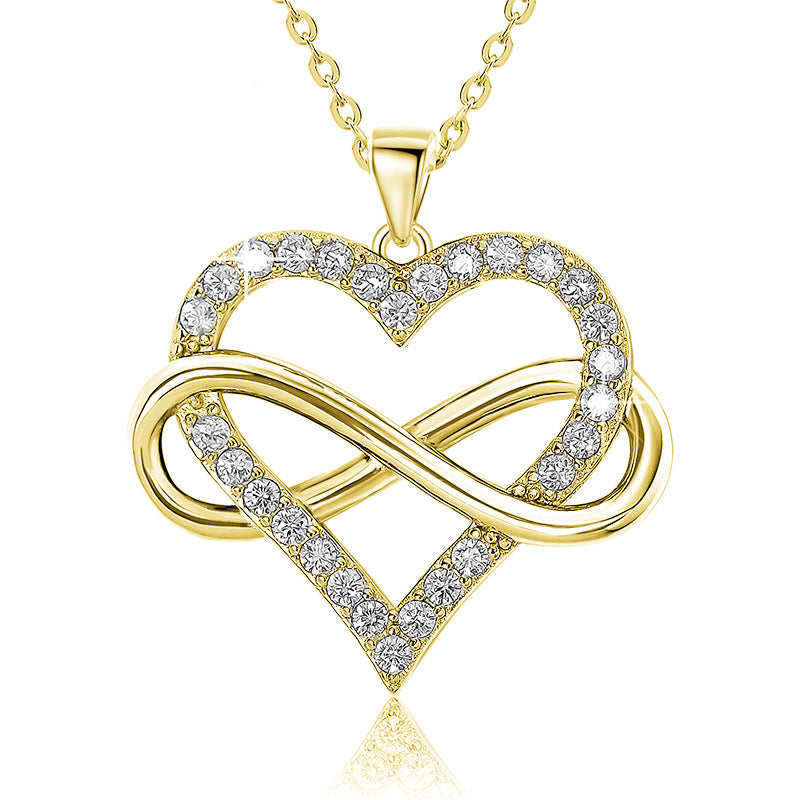 Heart Sign Pendant,s925 Silver,With Cubic Zirconia and Figure 8