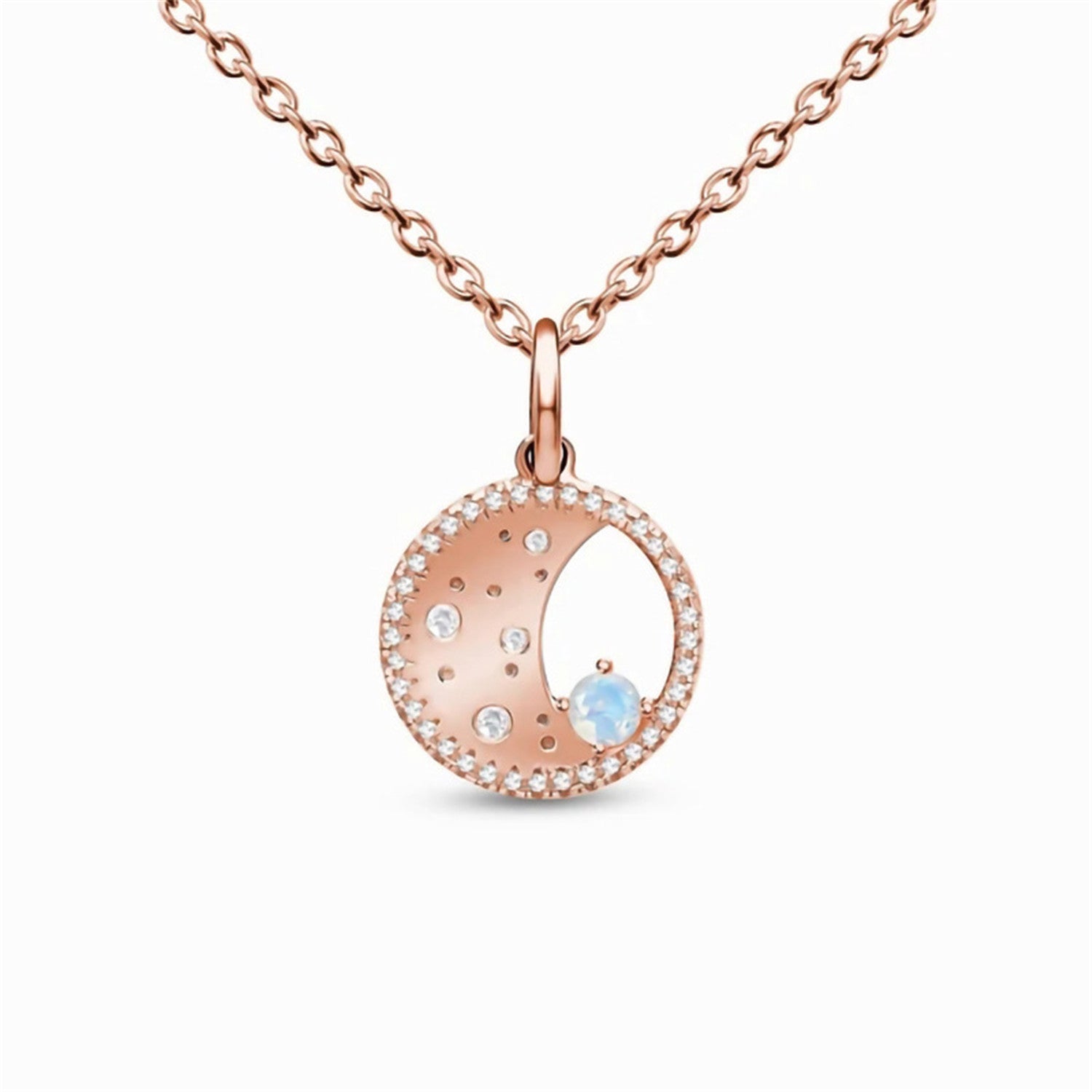 Moonstone Pendant,s925 Silver,With Hollowed Out Medallion Design