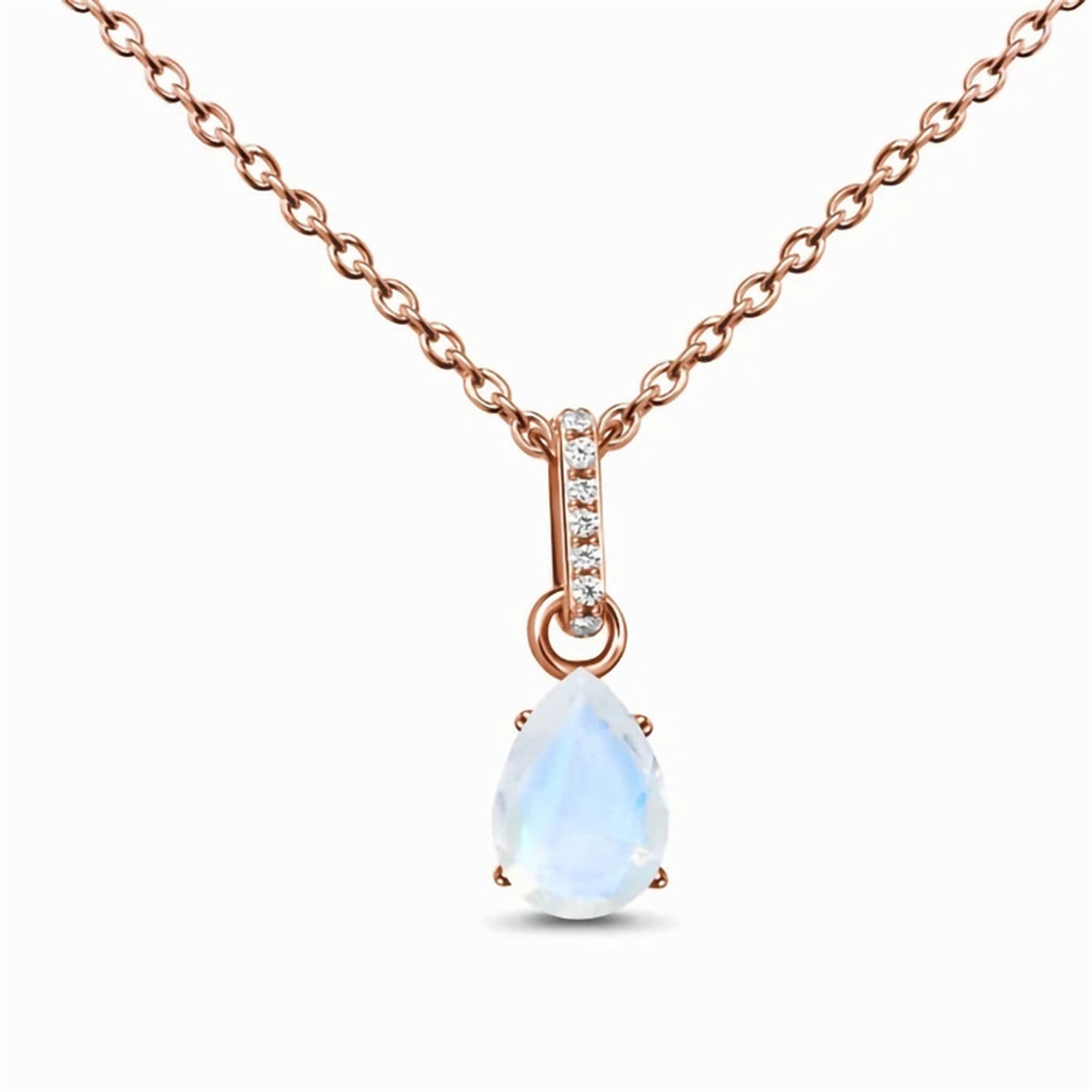 Moonstone Pendant,s925 Silver,With Water Drop Design