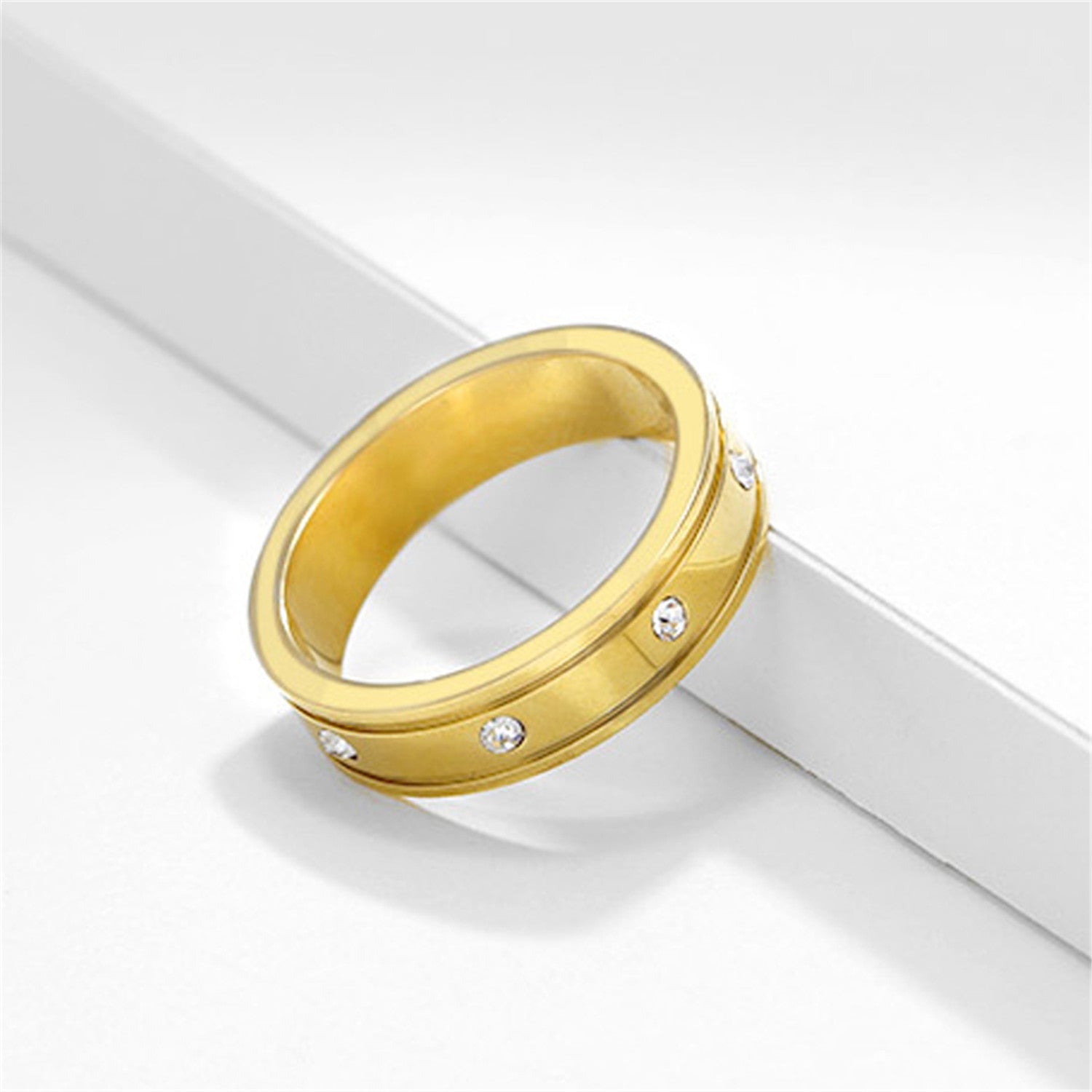 Titanium Steel Ring,14K Gold Plated,Simple Personality,Summer Style for Girl